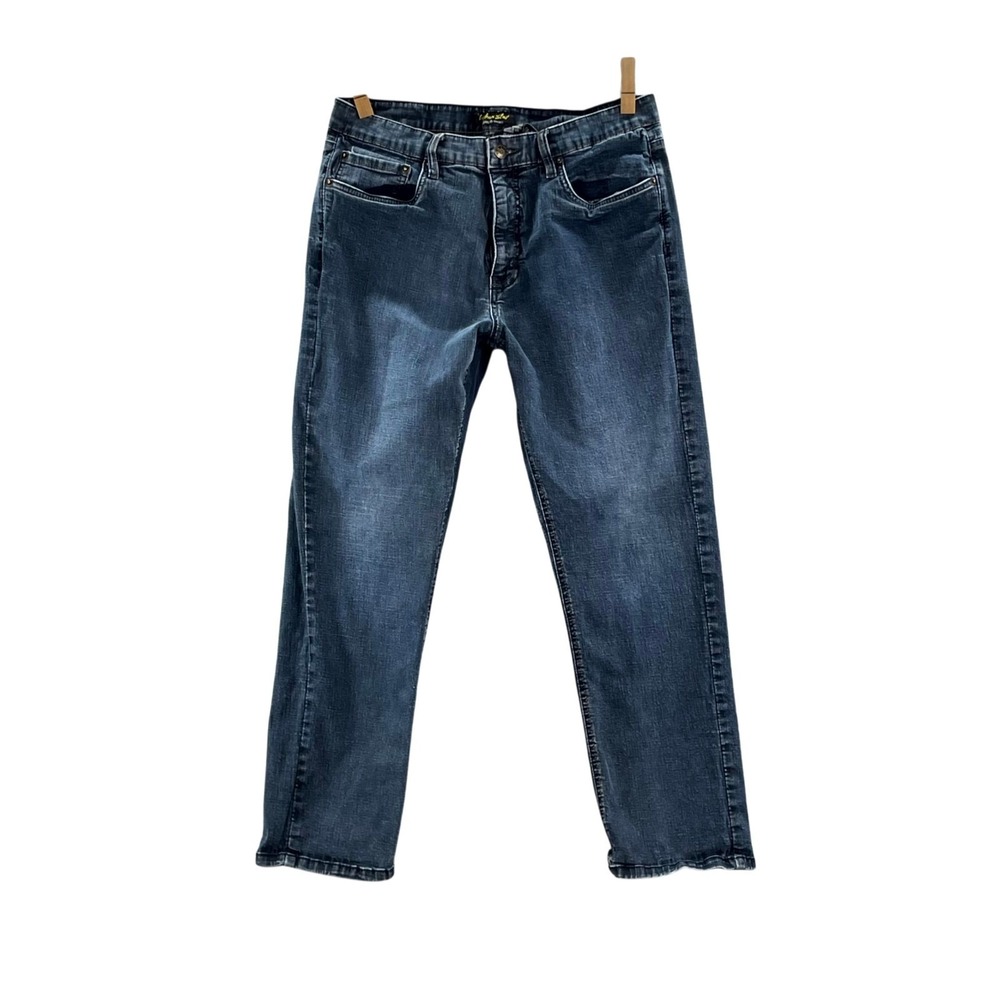 Urban Star Jeans Mens 32x27* Blue Denim Dark Wash Stretch Travel Everyday Wear